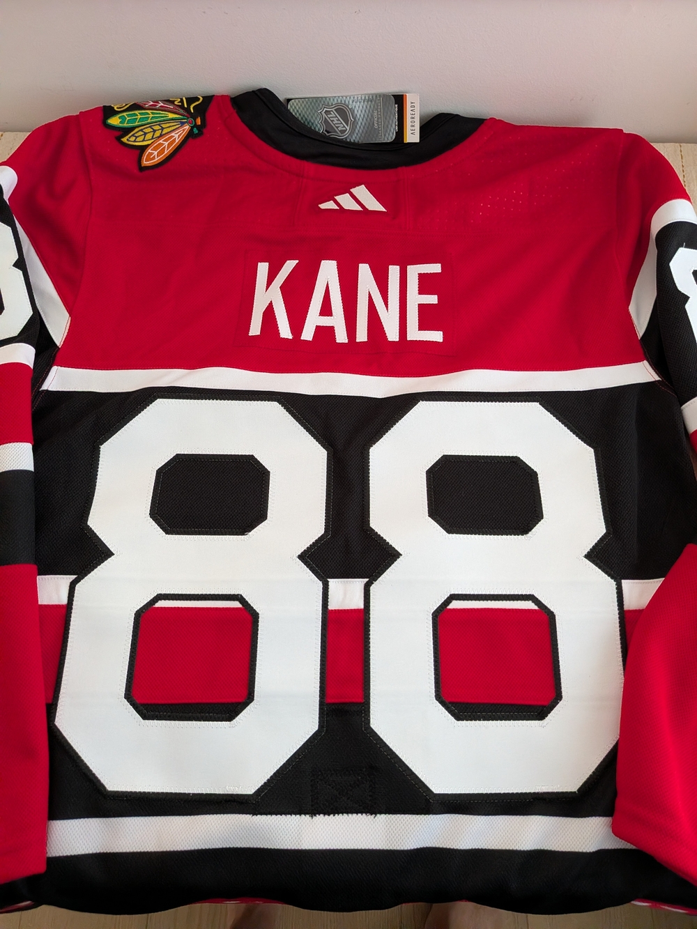 adidas Red and Black Patrick Kane #88 Hockey Jersey